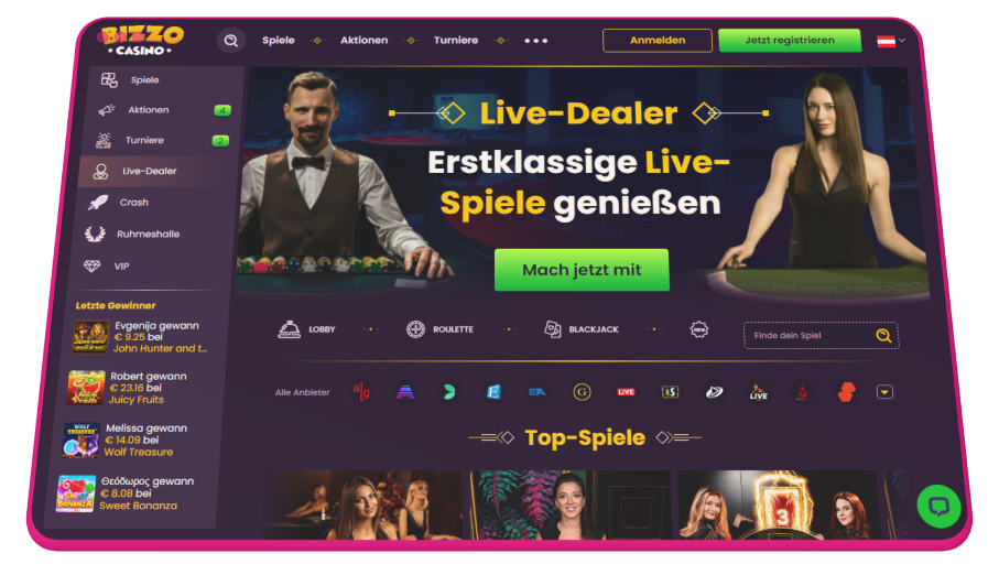 Live Dealer Casino BizzoCasino